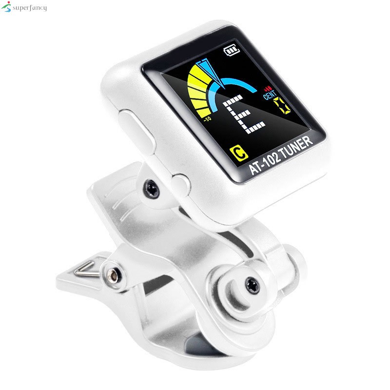 Guitar Tuner Rechargeable Clip On Tuner for All Instruments Bass Ukulele Violin Mandolin and Banjo