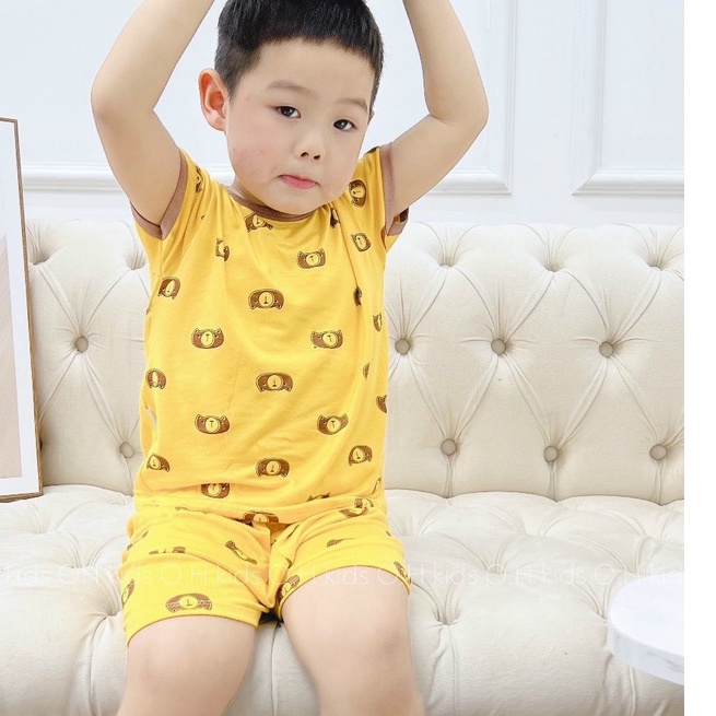Bộ thun lạnh cộc tay Bò-Gấu-Thỏ cho bé