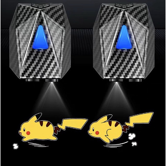 Đèn led gắn xe, đèn led trang trí laser không dây hình hoạt hình gắn cửa xe hơi xe máy