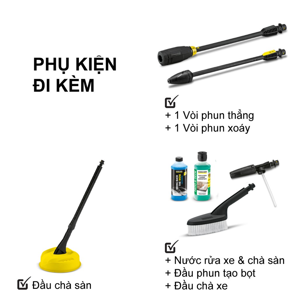 Máy phun xịt rửa xe Karcher K2 Power Control Car - Made in Đức - Tặng 1 lít hoá chất