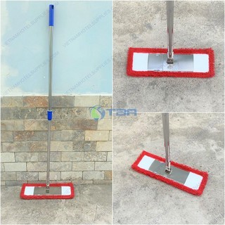 Cây lau bụi khô & ướt siêu sạch san hô đỏ bản inox 45cm