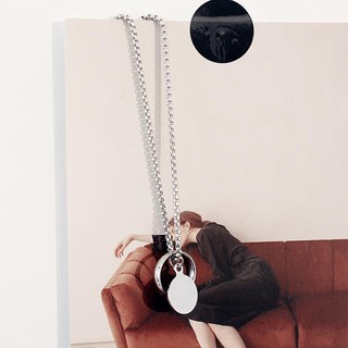 Vòng cổ Vương Nhất Bác xỏ nhẫn miếng tròn dây chuyền phụ kiện Unisex thiết kế thời trang tặng ảnh VCONE