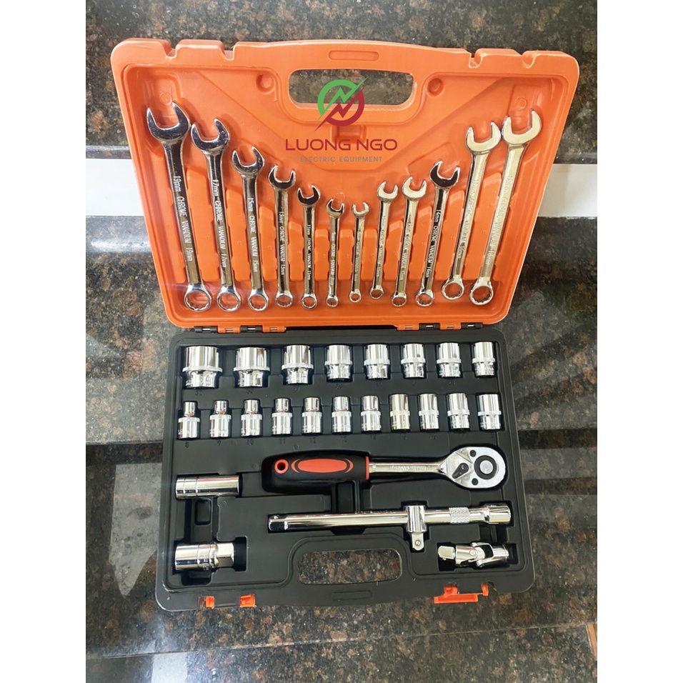 Bộ dụng cụ sửa chữa 37 món chuyên dụng chi tiết 1/2 inch - xe máy ô tô đa năng