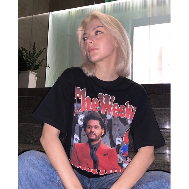 BLANK | Áo Thun ANH CUỐI TUẦN Tay Lỡ Unisex - Đen/Trắng Cổ Tròn