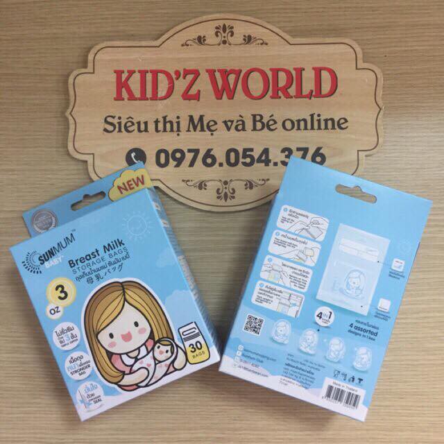 Túi trữ sữa Sunmum Thái Lan dung tích 100ml-250ml