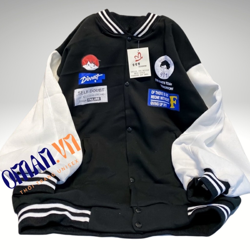 Áo khoác bomber nỉ IN DINNER form rộng Unisex Áo bomber nỉ Cardigan trần bông trẻ trung Oman | BigBuy360 - bigbuy360.vn