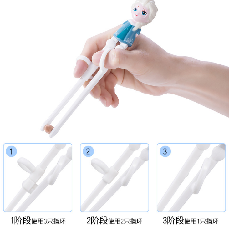 Đũa tập ăn họa tiết hoạt hình frozen / anna / elsa / bạch tuyết 3d dễ thương cho bé