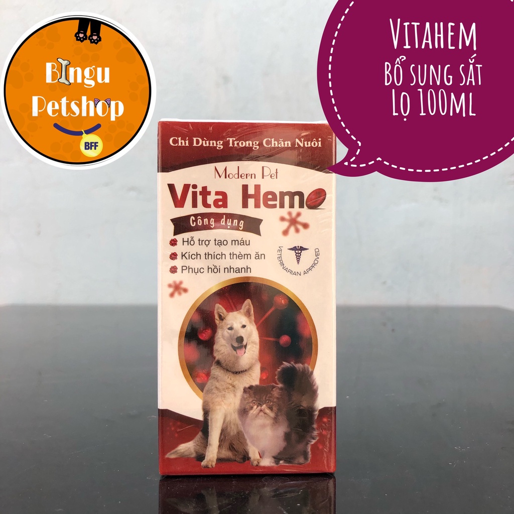 Vitamin Bồi Bổ Hỗ Trợ Tạo Máu Kích Thích Thèm Ăn Cho Chó Mèo Modern Pet Vita Hem Lọ 100ml