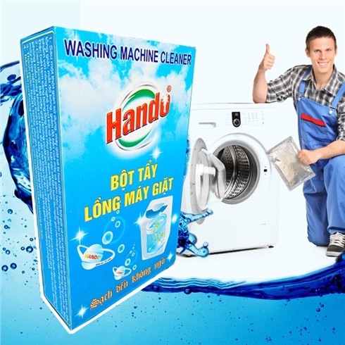 [Giá sỉ] Hộp 2 gói bột tẩy vệ sinh lồng máy giặt Hando siêu sạch 200g