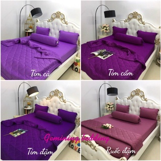 {Link 4} Bộ ga thun 4 món- drap thun Hàn Quốc(1 ga, 2 vỏ nằm, 1 vỏ ôm)