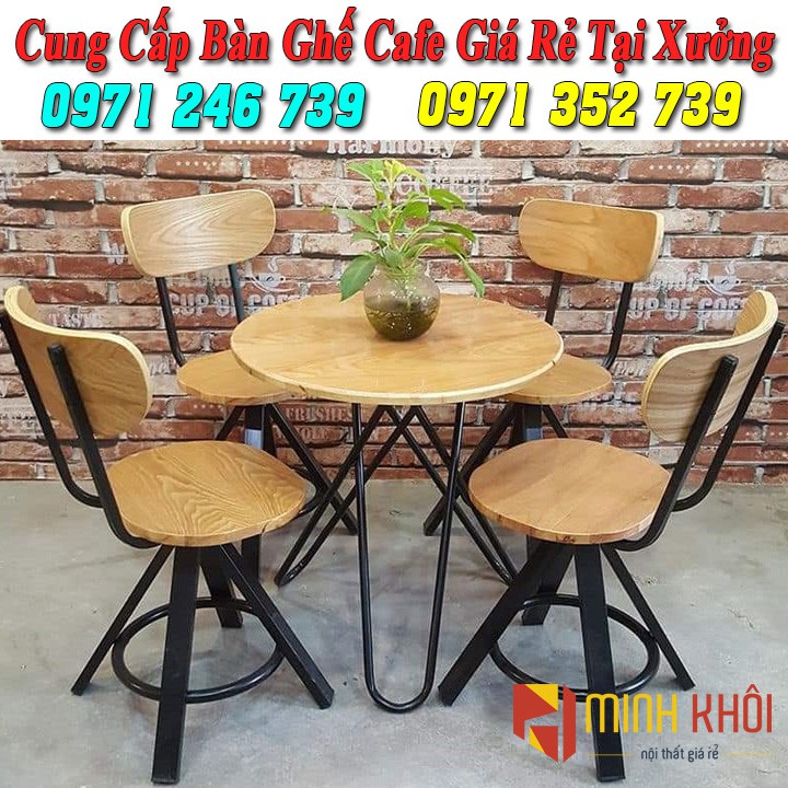 Bộ bàn ghế cafe sắt, gỗ giá xưởng sản xuất