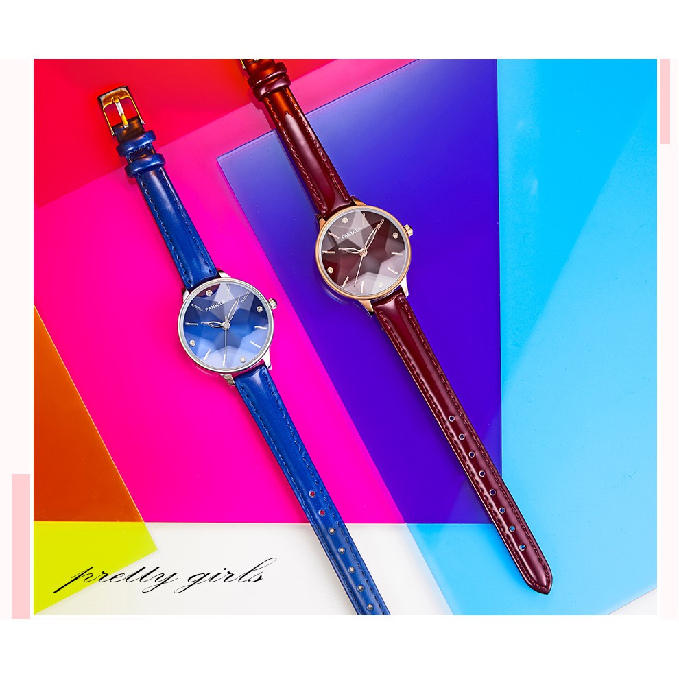 Đồng hồ nữ Panmila P0241M hàng chính hãng dây da bóng mặt 3D sang trọng | BigBuy360 - bigbuy360.vn