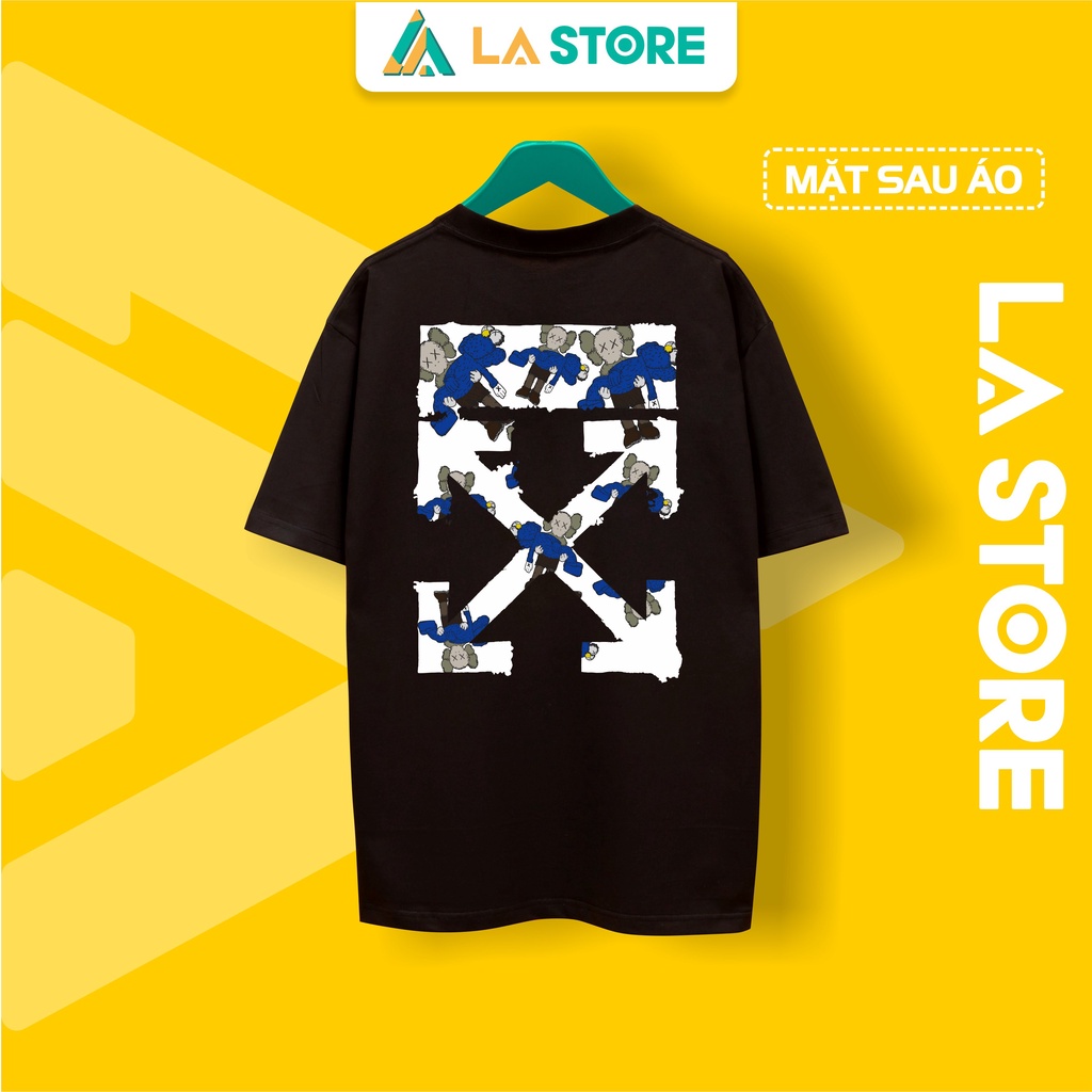 Áo Thun Unisex Cotton Kaws Off White Form Rộng Tay Lỡ Nam Nữ Có Big Size | LẠ STORE