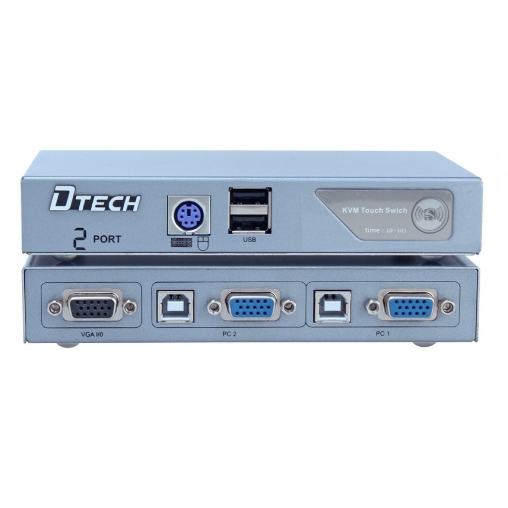 BỘ CHUYỂN NHIỀU CPU XÀI CHUNG 1 MÀN HÌNH DATA VGA KVM DTECH 500MHZ 2 CPU DT 8021 , 4 CPU DT 8041