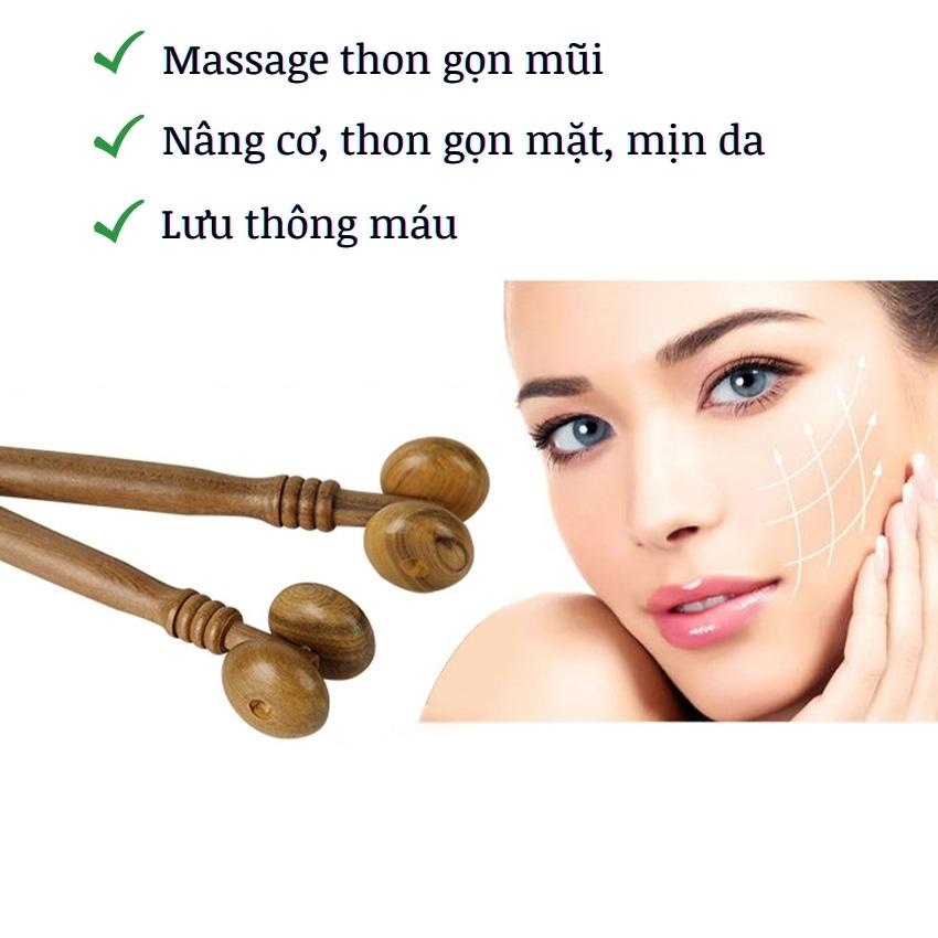 Cây lăn massage mặt mũi bằng gỗ thơm | Mỹ nghệ phương chi