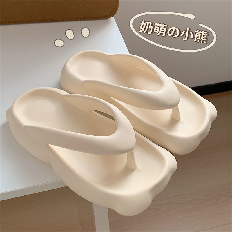 Dép Xỏ Ngón Bằng eva Đế Mềm Chống Trượt Họa Tiết Tai Gấu Dễ Thương Thời Trang Mùa Hè Dành Cho Bạn Gái