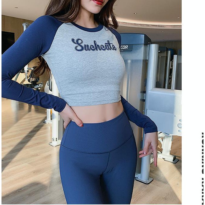 Áo thun nữ tập gym ✌️FREESHIP✌️ dài tay dáng croptop ôm body siêu mềm mịn thoáng mát cho nữ tập thể thao Gymstore 936