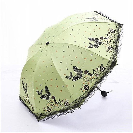 [FREESHIP] Dù đi mưa hình bướm viền ren chống tia UV - Hàng cao cấp loại dày