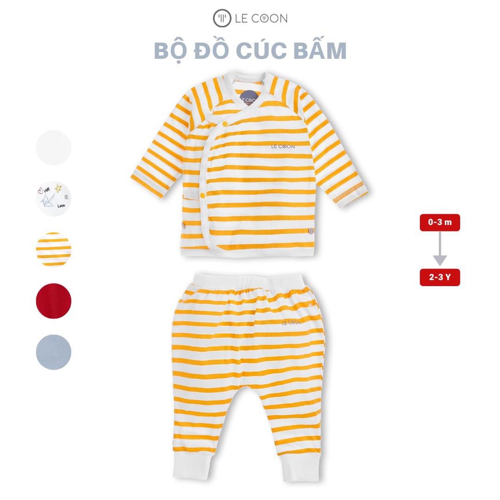 Bộ dài tay cúc bấm Lecoon cho bé