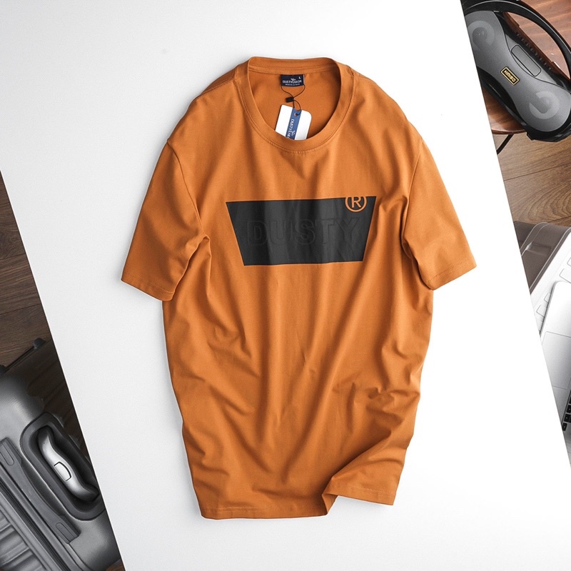 Áo thun nam nữ cổ tròn in nổi chính hãng Dusty Tailor form slimfit chất cotton 4 chiều