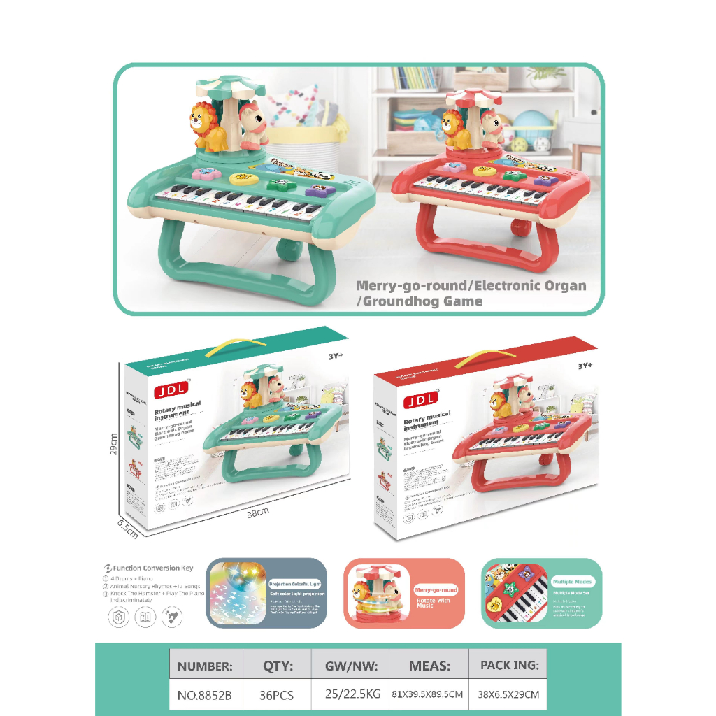 [Gift] Đàn organ vòng xoay ngựa gỗ