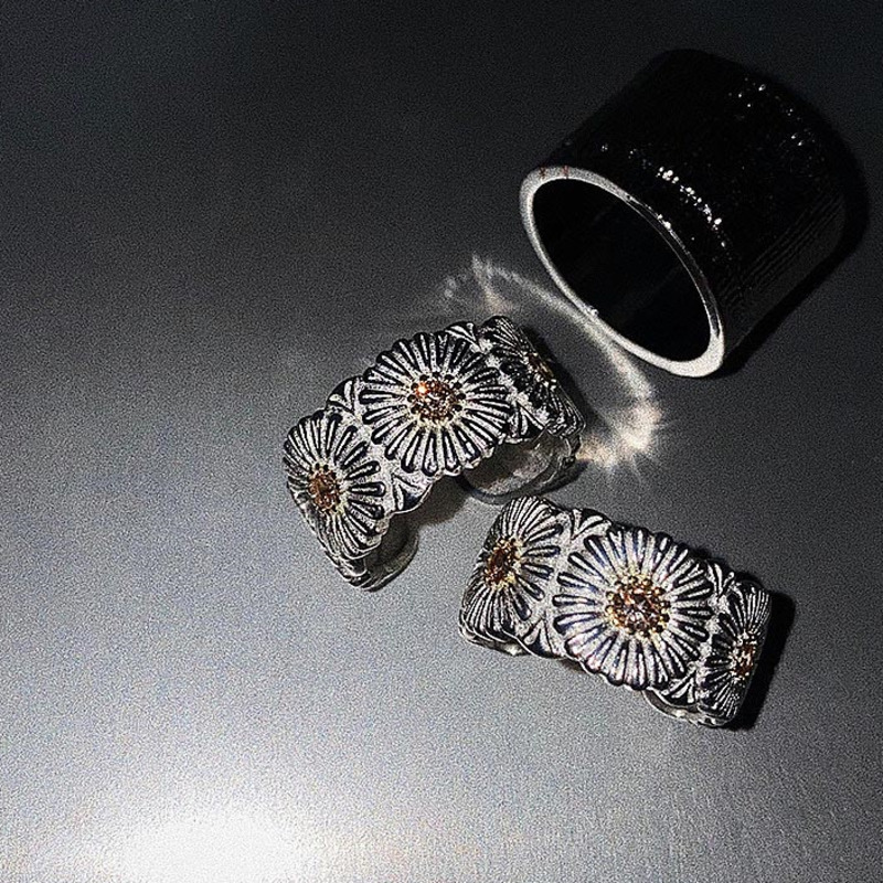 Nhẫn Hình Hoa Cúc Nhỏ Đính Đá Kiểu Hàn Quốc Xinh Xắn 19183