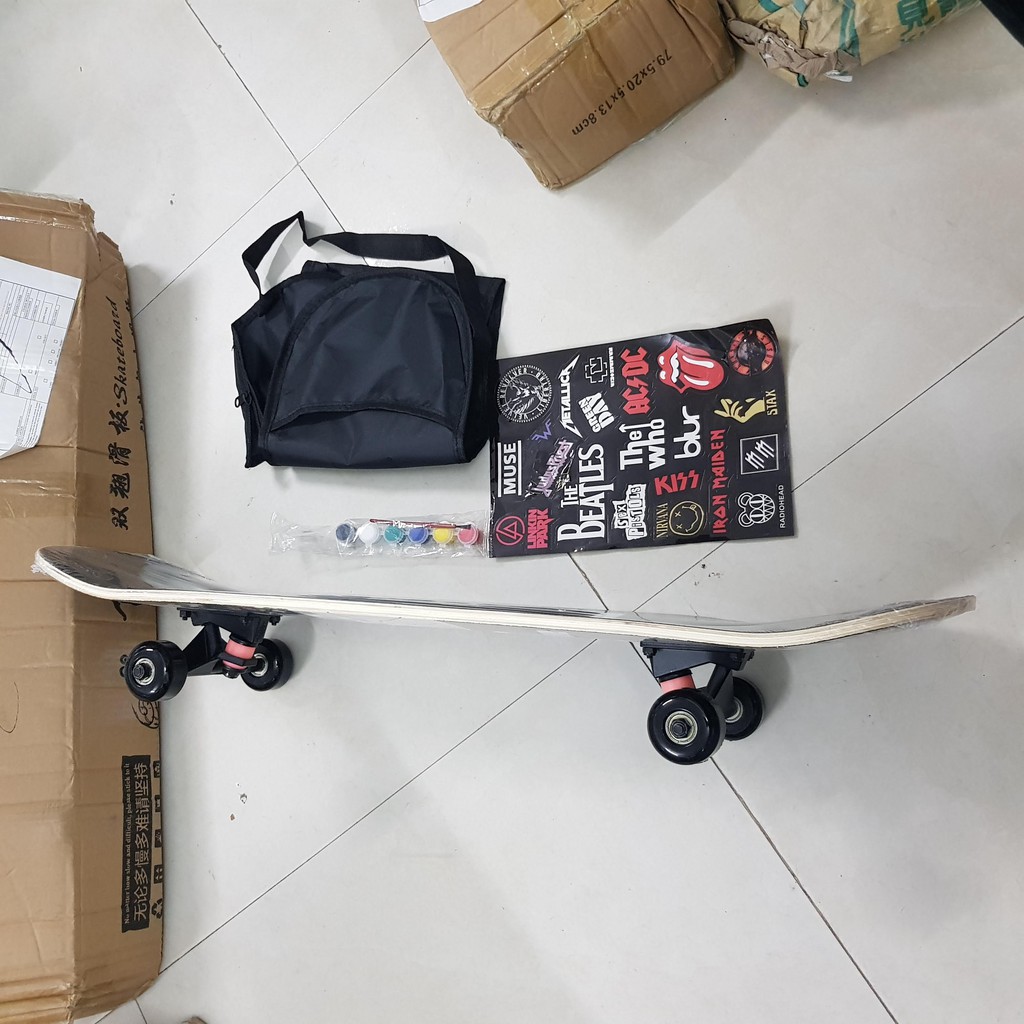 [Chính Hãng] Ván Trượt Cao Cấp Skateboard Mèo Trắng Mặt Nhám gỗ ép 7 lớp chịu lực