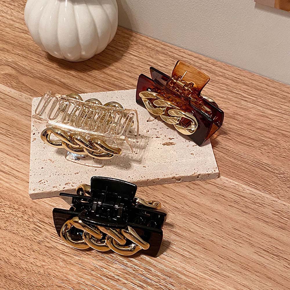 Kẹp càng cua hình vuông bằng acrylic thiết kế đơn giản phong cách Hàn Quốc cho nữ