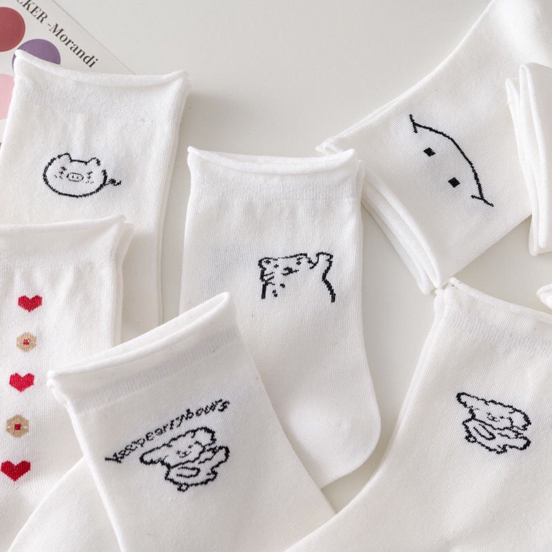 Tất nữ trắng cổ cao Hàn Quốc vớ nữ cute CAMILA T16