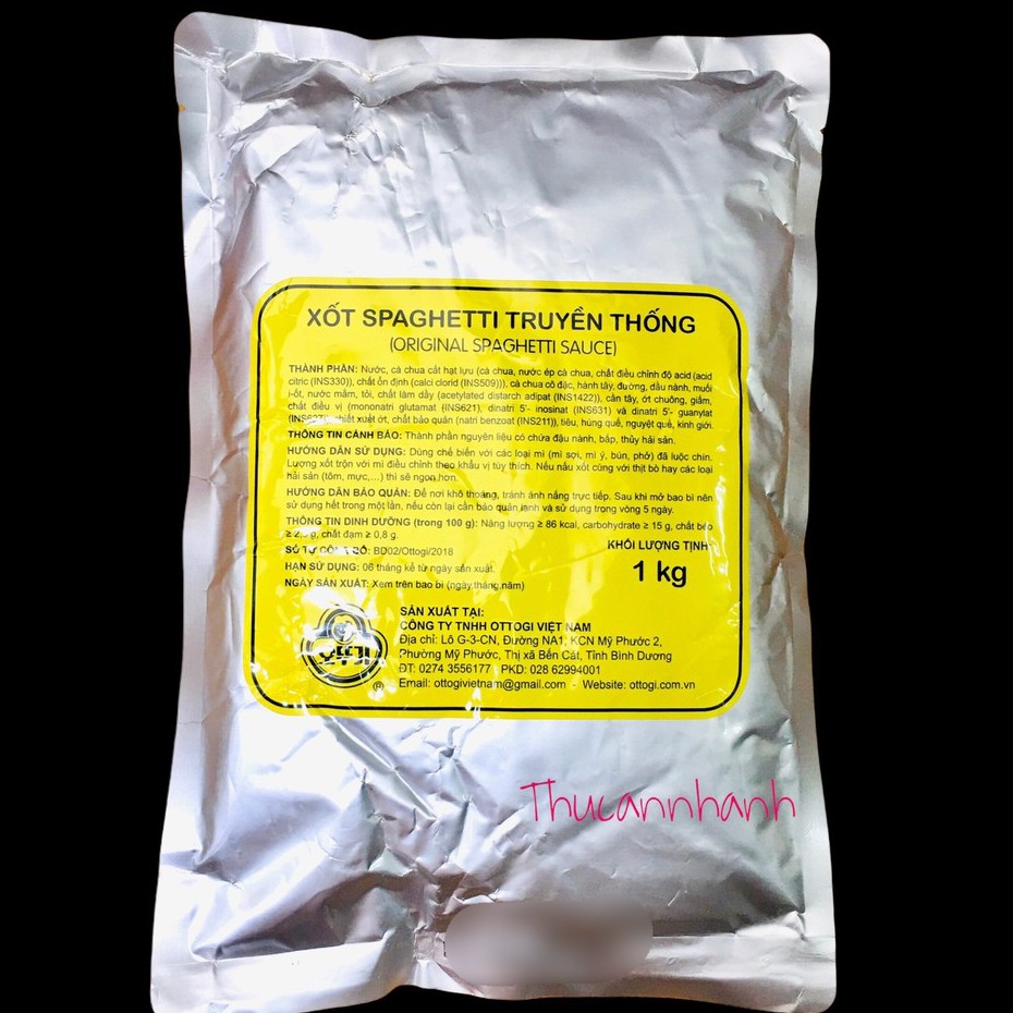 Sốt spaghetti làm mì ý Ottogi gói 1kg