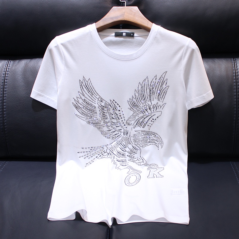 Áo Thun cotton Lụa Lạnh Cao Cấp Tay Lỡ In Chữ OK Lớn Thời Trang Châu Âu Cho Nam