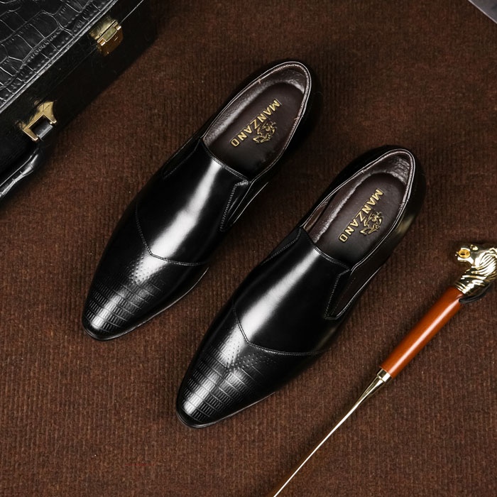 Giày nam đẹp da thật Manzano phong cách mới lạ dành cho quý ông công sở M66604