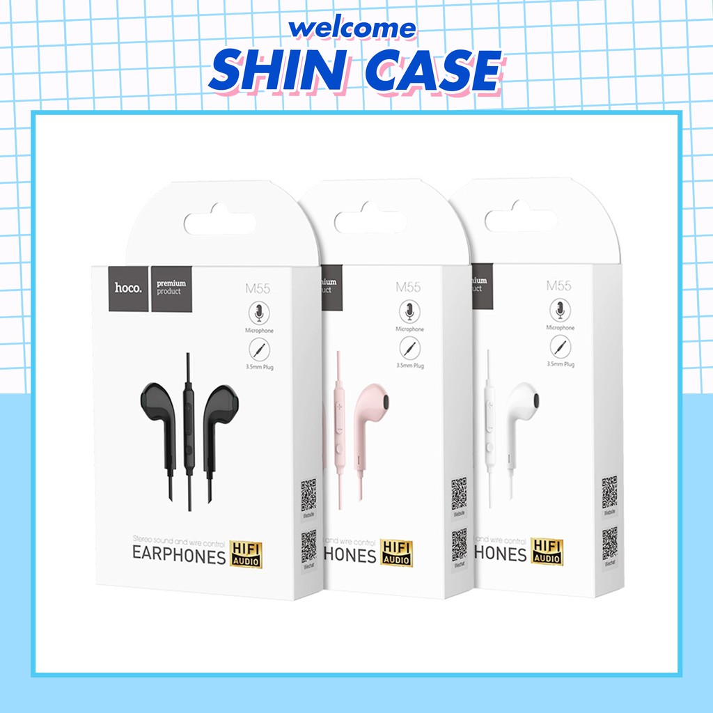 Tai nghe nhét tai thể thao Hoco M55 Chống Ồn Tích Hợp Micro Và giắc cắm 3.5mm cho điện thoại - Shin Case