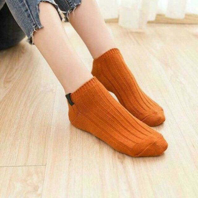 Combo 10 đôi tất gân nữ cổ ngắn phong cách trẻ trung năng động - trộn màu ngẫu nhiên