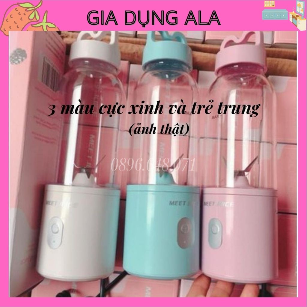 Máy Xay Sinh Tố Cầm Tay Đa Năng Mini Hoa Quả Trái Cây 500ml, Máy Say Sinh Tố Cực Nhanh 9s Cao Cấp