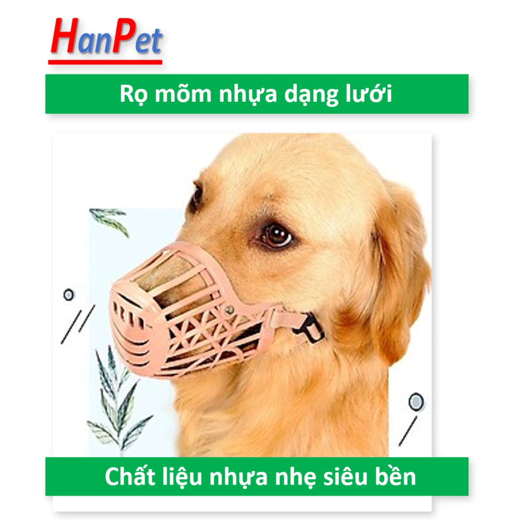 Hanpet- Rọ mõm chó (nhiều phân loại) dùng để rọ cho chó từ 2kg đến 60kg chất liệu bằng rọ inox hoặc rọ da lẫn rọ mõm nhự