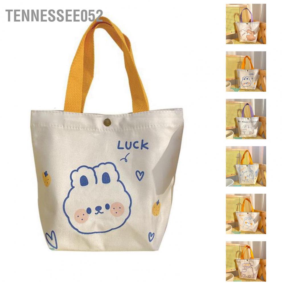 Túi vải canvas tote xách tay một vai di động sức chứa lớn mua sắm quà tặng sinh viên hoạt hình dễ thương