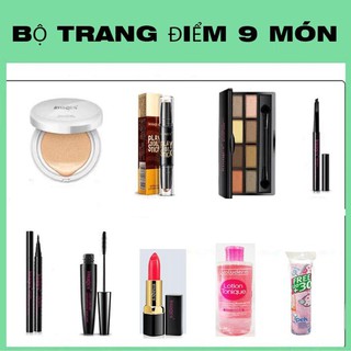 Combo Bộ trang điểm đầy đủ 9 món kèm nước hoa hồng