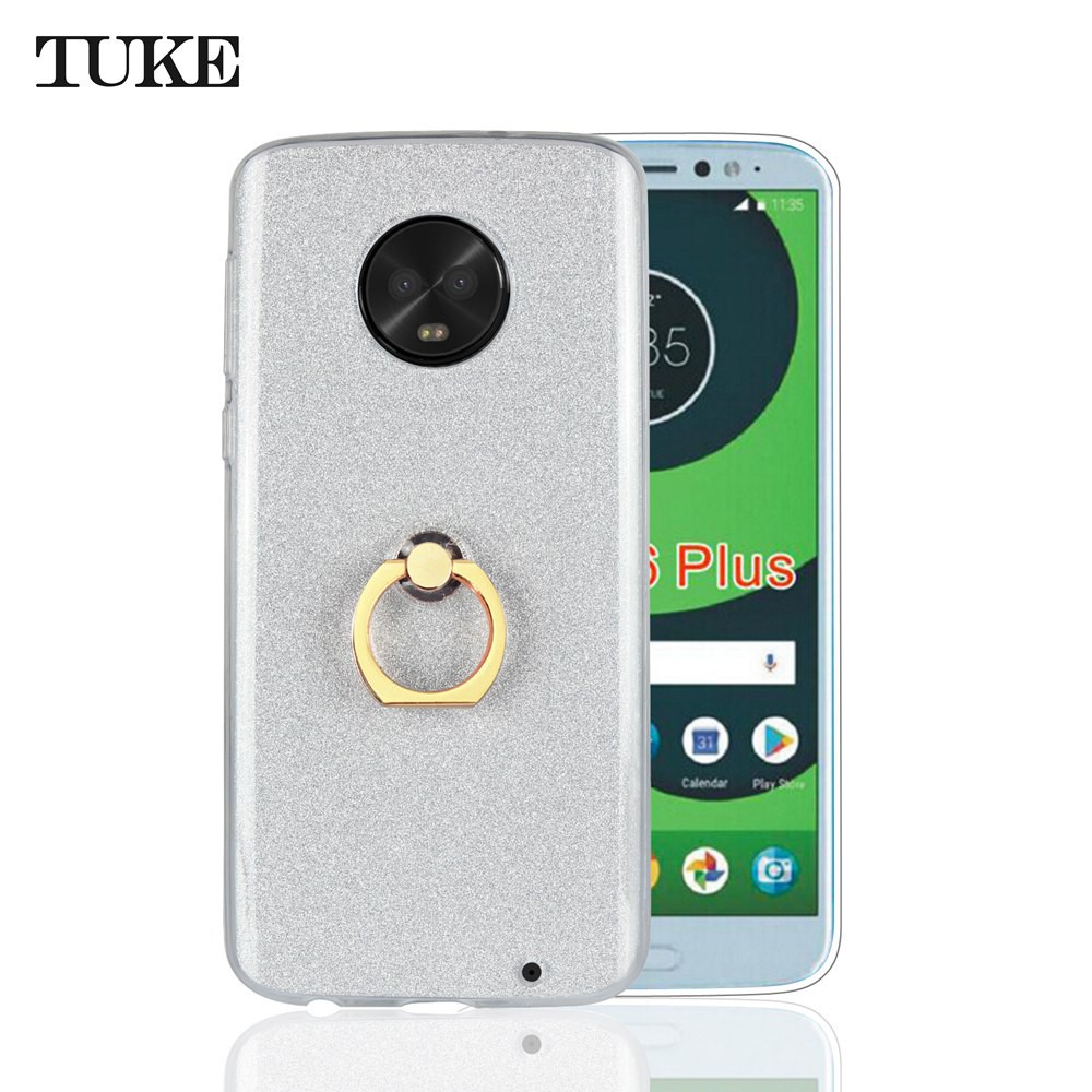 Ốp Lưng Silicone Có Giá Đỡ Dạng Nhẫn Cho Motorola Moto G6 Plus