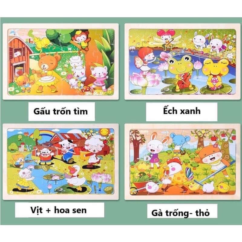 Bộ tranh xếp hình gỗ 2D Baostore đồ chơi giáo dục, giải trí nhiều chủ đề cho bé