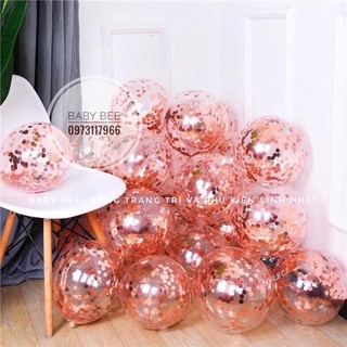 Set 5/10 Bóng Cao Su Trong Suốt Lồng Nhũ Sequin Size 12Inch/30CM