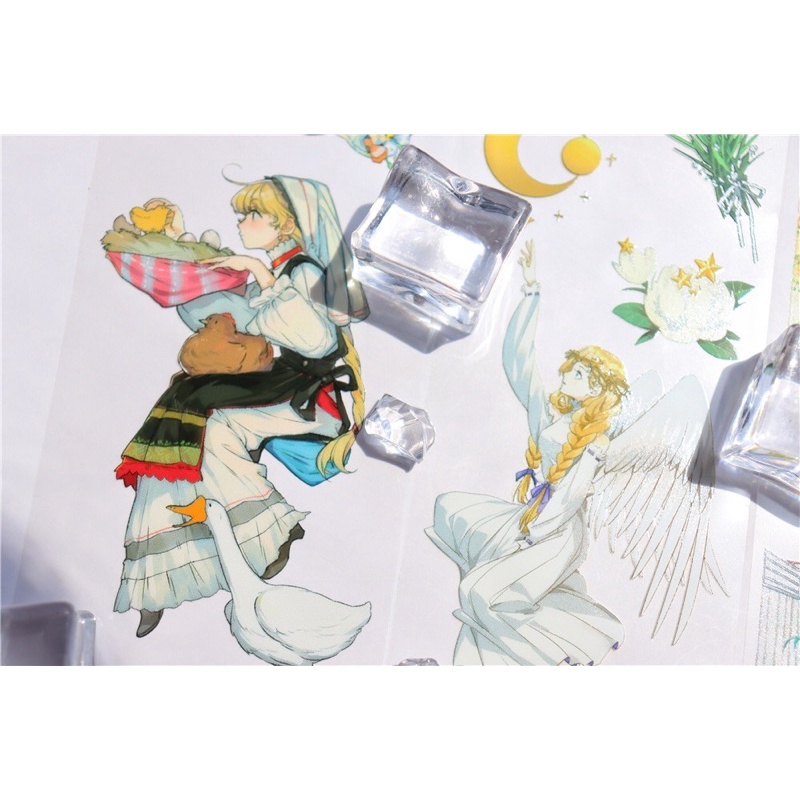 WS027 Washi tape trang trí tập vở, sổ tay nhân vật cô gái nông thôn