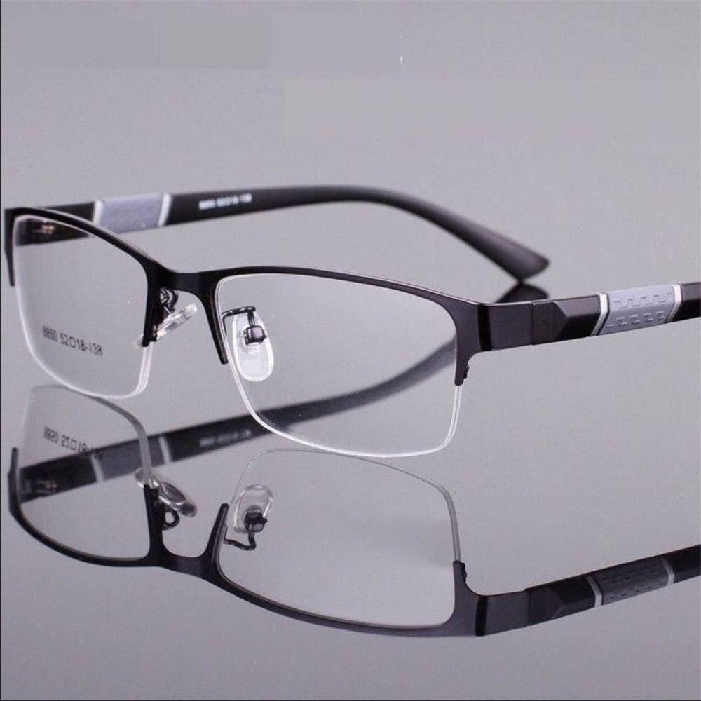 MOILY Office Business Reading Glasses Simple Anti-Blue Light Ultra Light Glasses Men Fashion Half Frame Classic Vintage Eye Protection/Multicolor