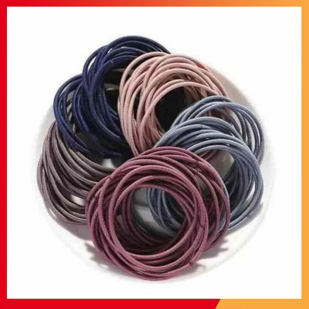 Combo 100 dây chun buộc tóc trơn đủ màu