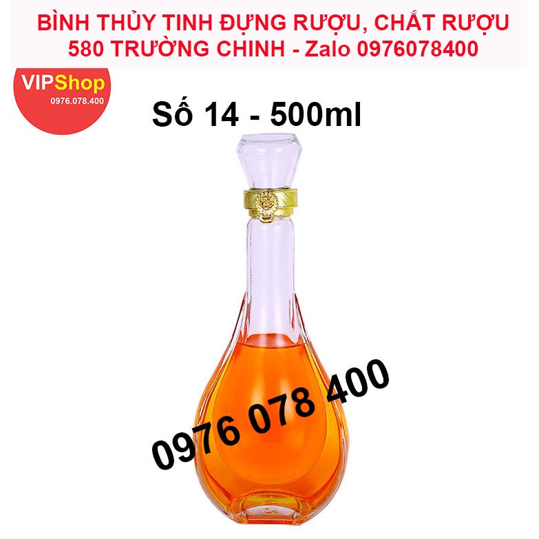Vỏ Bình Thủy Tinh Đựng Rượu 500ml, Bình Ngâm Rượu Giọt Nước, CTT-14