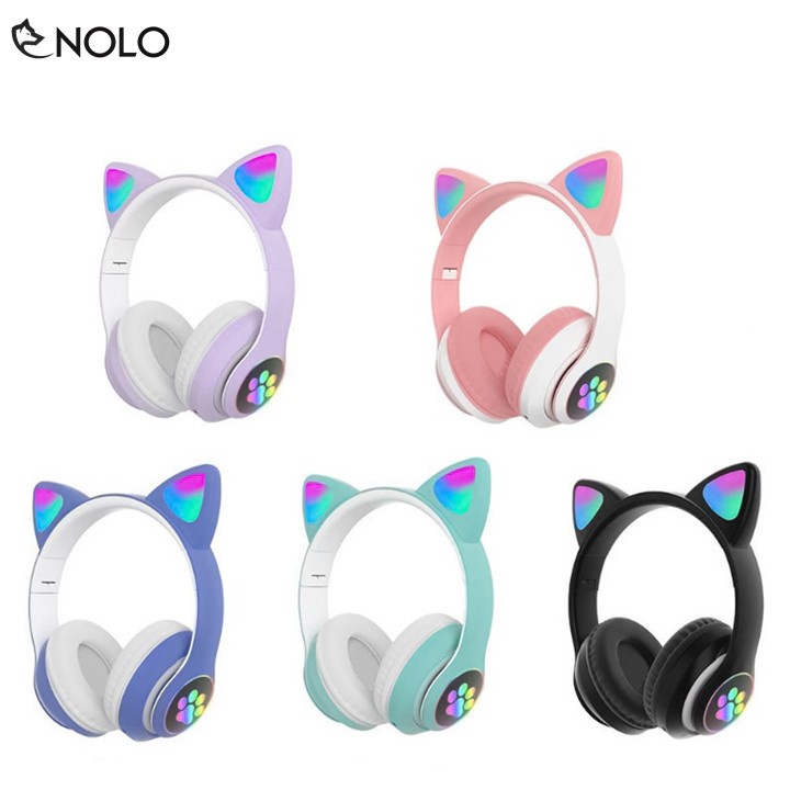 Tai nghe chụp tai bluetooth Cat Ear VZV-23M,có led RGB, hỗ trợ thẻ nhớ âm thanh vòm