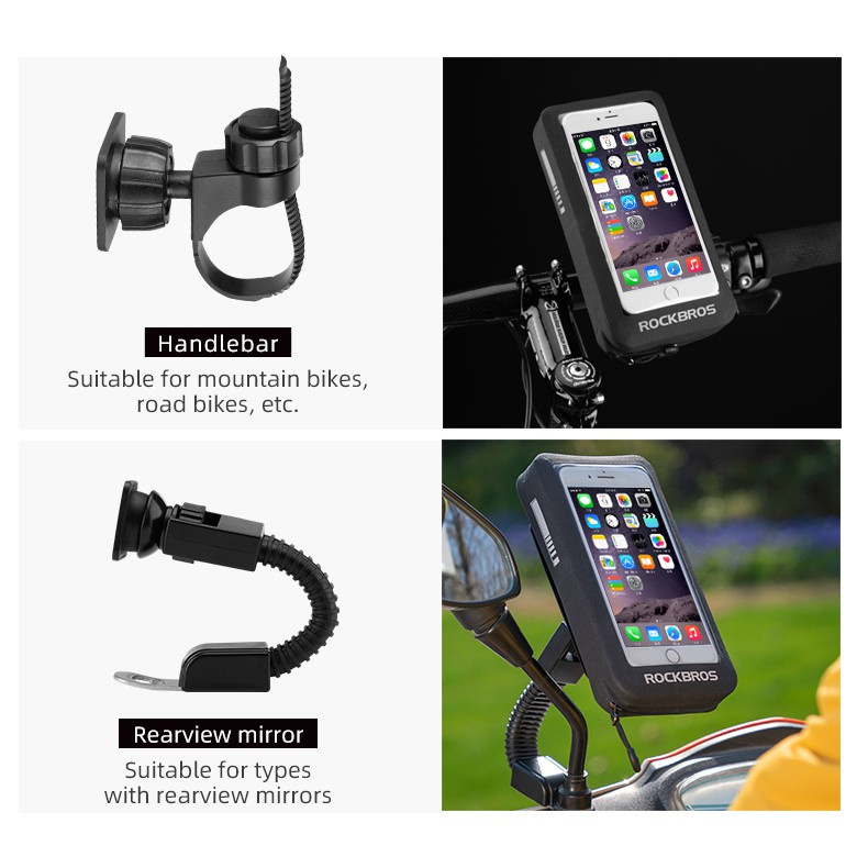 Rockbros Túi Đựng Điện Thoại Chống Thấm Nước Gắn Xe Đạp Tiện Lợi