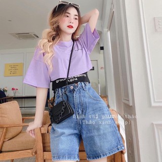 Set áo croptopvà áo bra 1974 màu tím hot trend - set 2 áo croptop nữ