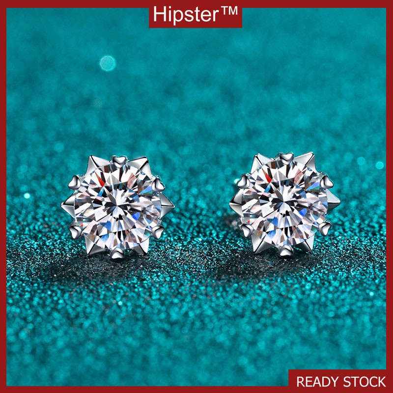 Hoa tai bạc sterling 925 họa tiết bông tuyết dễ thương dành cho nữ