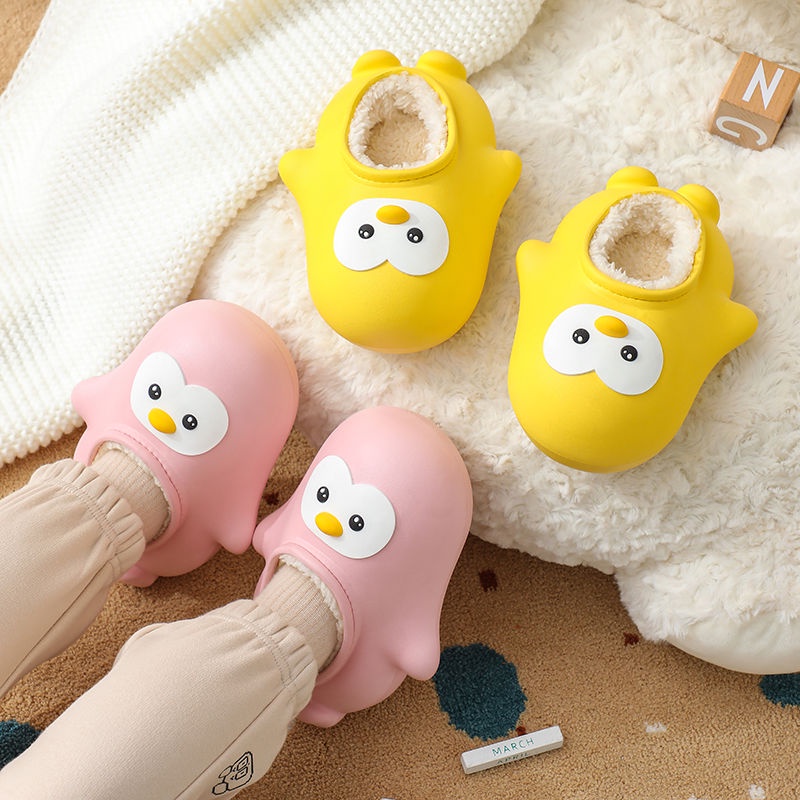 Oeteo Dép Bông Đi Trong Nhà Hình Chim Cánh Cụt Dễ Thương Cho Bé